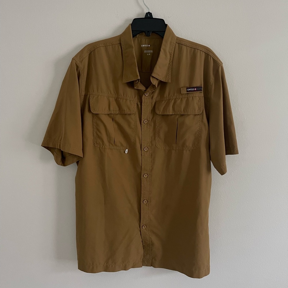 Swiss Alps Men's Brown Short Sleeve Shirt